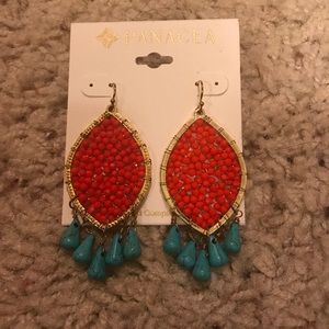 Panacea statement earrings red/turquoise
